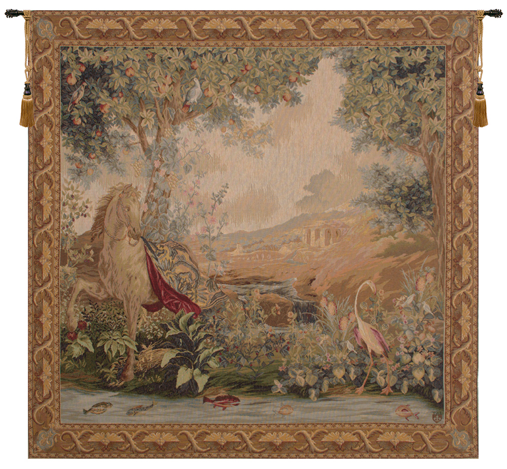 Albert Eckhout Le Point Deau Tapestry Wall Hanging 58 x 58 in Jacquard Woven Classical Wall Art