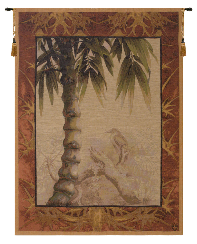 Le Palmier French Tapestry Wall Hanging 60x44 Inch Cotton Jacquard Woven Wall Tapestry