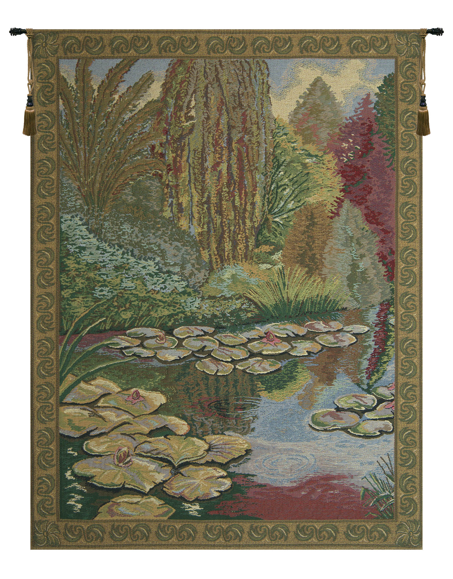 Claude Monet's Ville de Vertheuil Vintage Tapestry Wall Hanging 46 x 34 in French Impressionist Landscape Decor