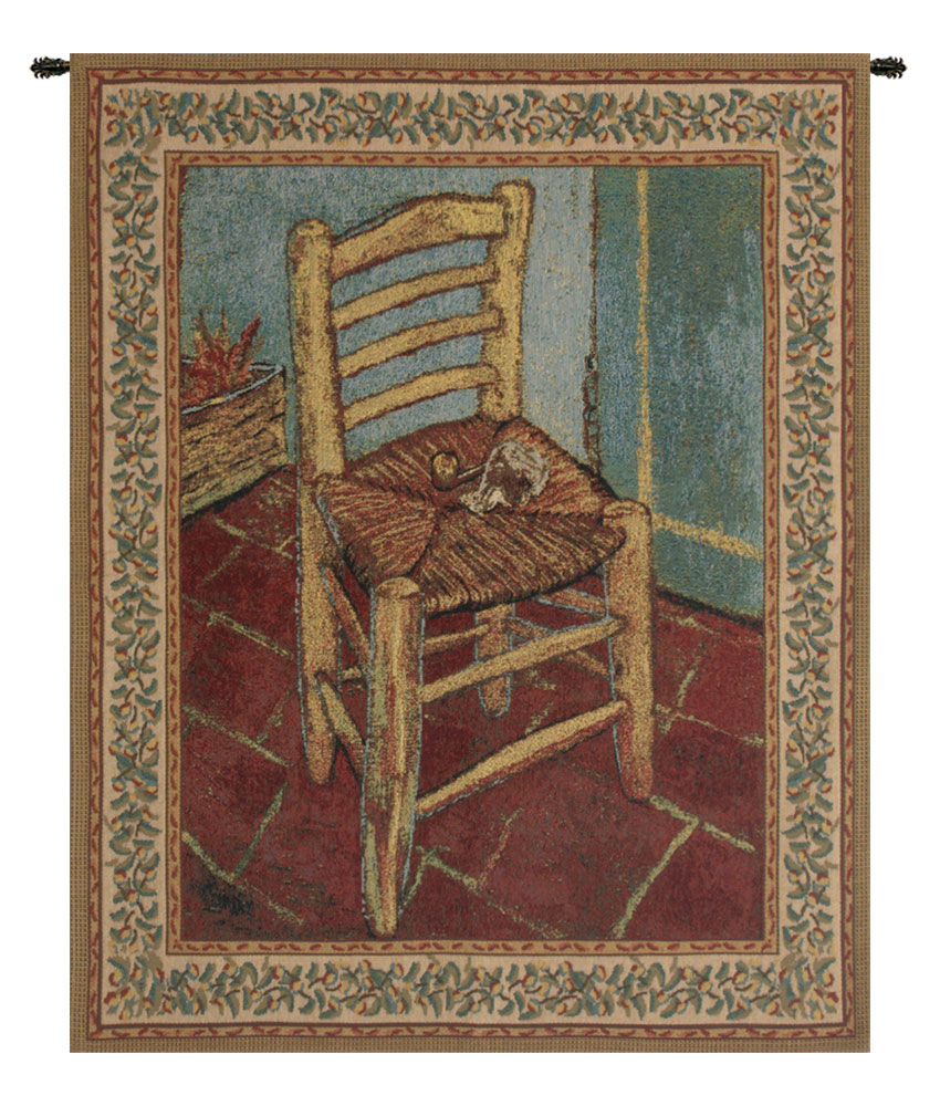 Vincent Van Gogh The Chair Tapestry Wall Hanging 33 x 26 in Impressionist Still Life Jacquard Woven Wall Decor