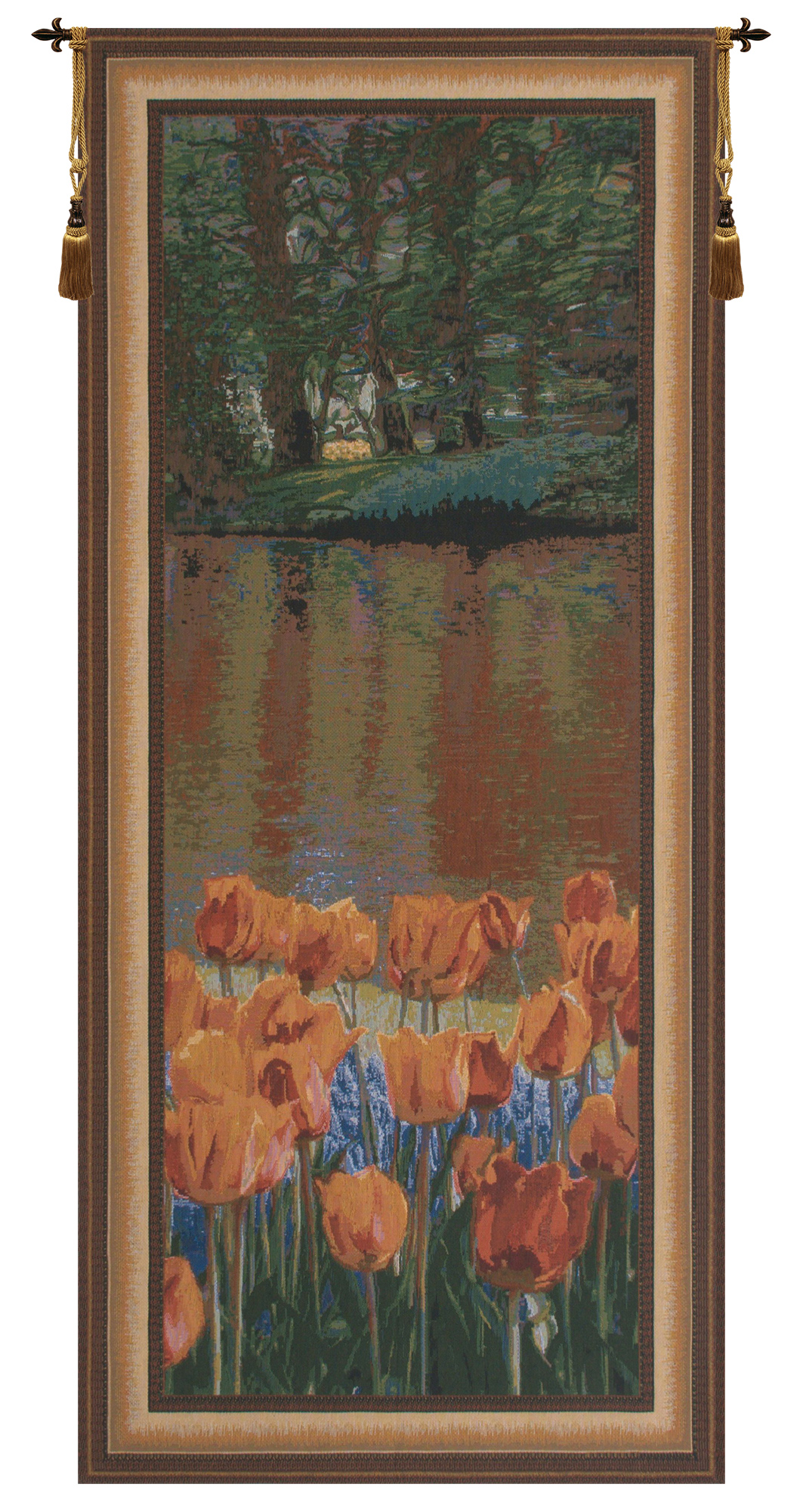 Keukenhof Portiere Belgian Tapestry Wall Hanging 66x29 Inch Cotton Jacquard Woven Wall Tapestry