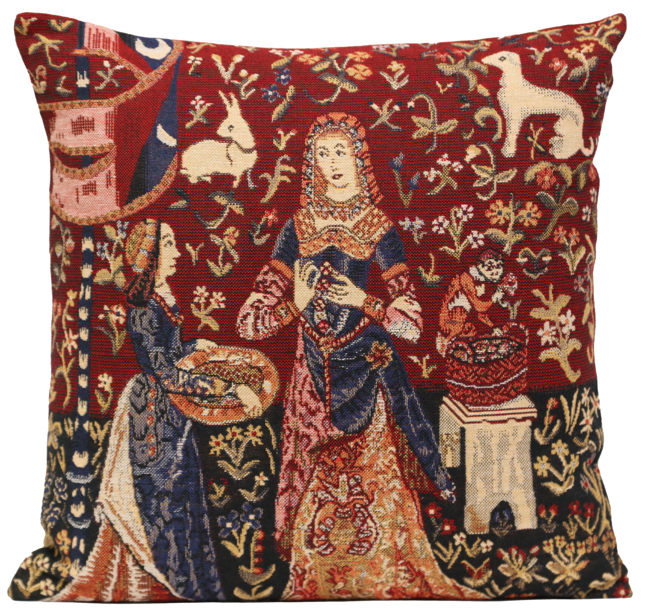 Medieval Smell II Tapestry Pillow Cover 16x16 Inch Cotton Jacquard Woven Cushion Cover