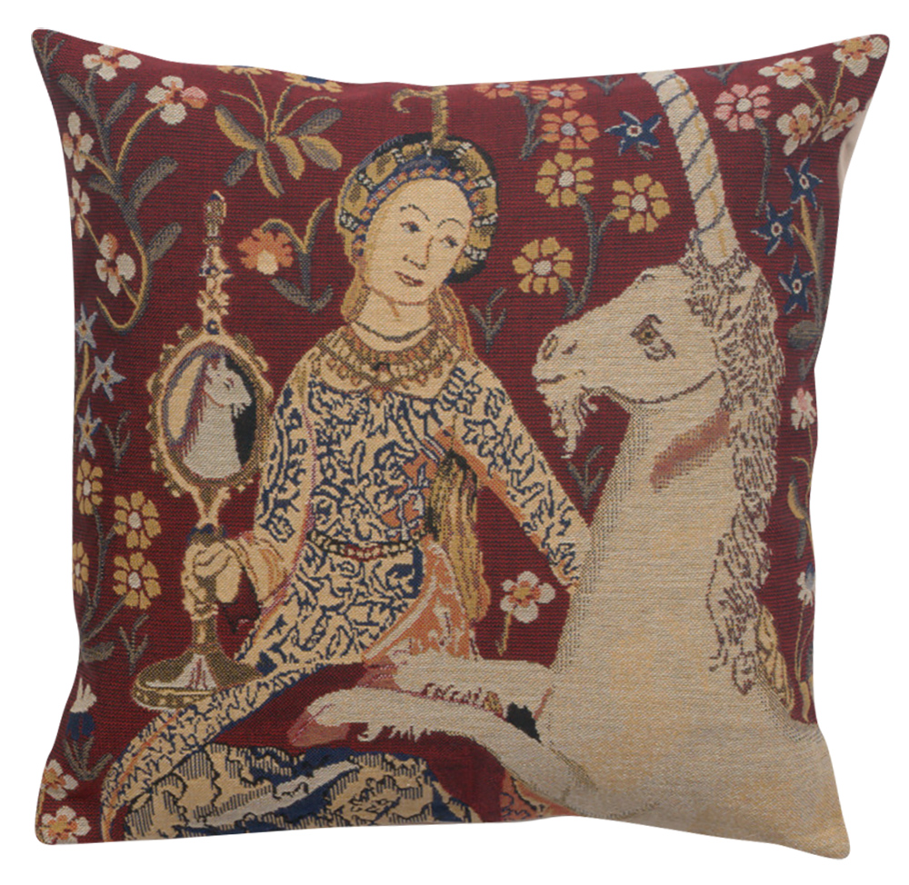 Medieval Sight III Tapestry Pillow Cover 16x16 Inch Cotton Jacquard Woven Cushion Cover