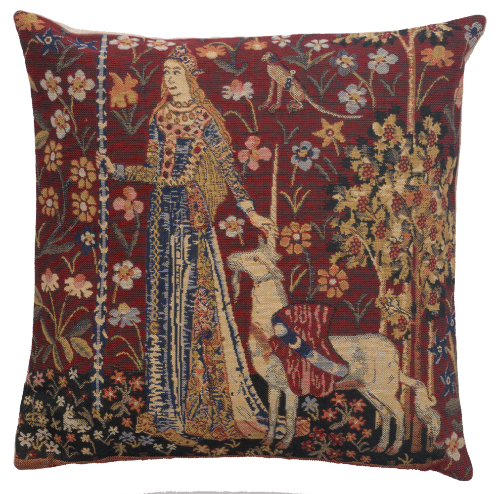 Medieval Touch Tapestry Pillow Cover 16x16 Inch Cotton Jacquard Woven Cushion Cover