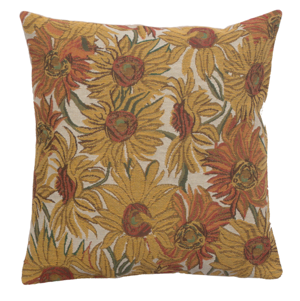 Vincent Van Gogh Suns Yellow Tapestry Pillow Cover 16x16 Inch Cotton Jacquard Woven Cushion Cover