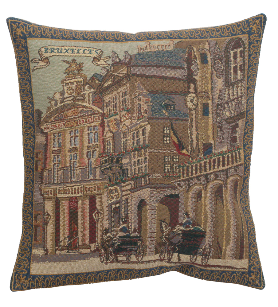 Vintage Maison de Cygne Tapestry Pillow Cover 16x16 Inch Cotton Jacquard Woven Cushion Cover