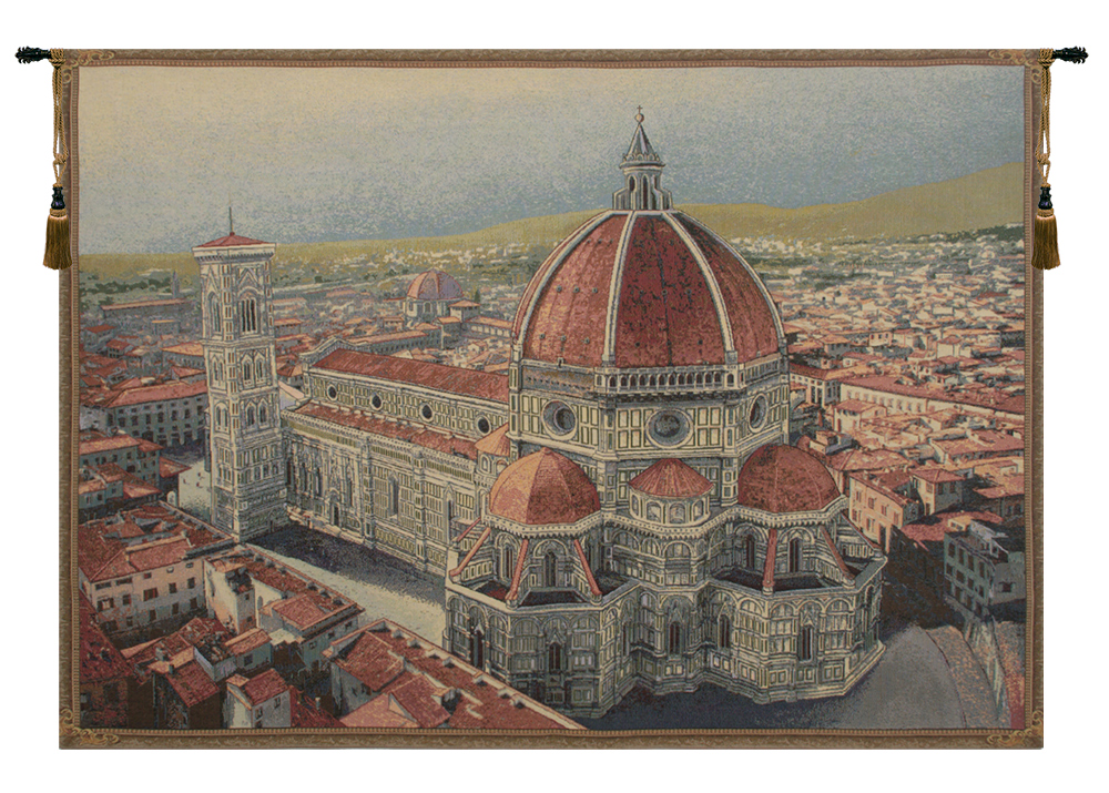 Florence Cathedral Italian Tapestry Wall Hanging 38x52 Inch Cotton Jacquard Woven Wall Tapestry