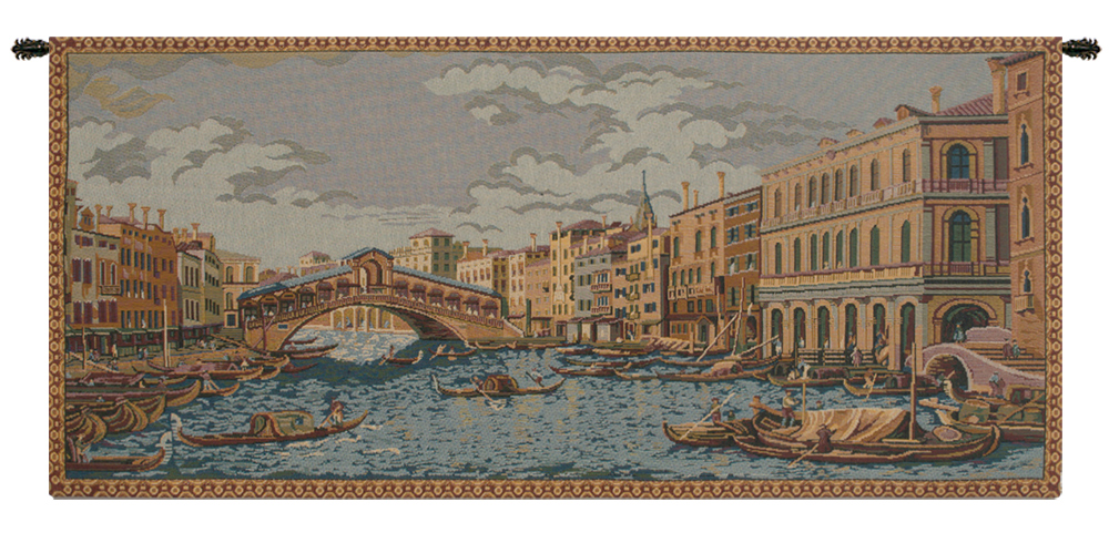 Grand Canal Italian Tapestry Wall Hanging 12x30 Inch Cotton Jacquard Woven Wall Tapestry
