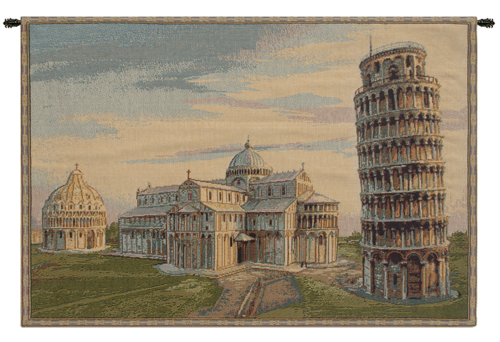Torre Duomo Tapestry Wall Hanging 12 x 19 in Italian Architecture Cityscape Jacquard Woven European Wall Decor