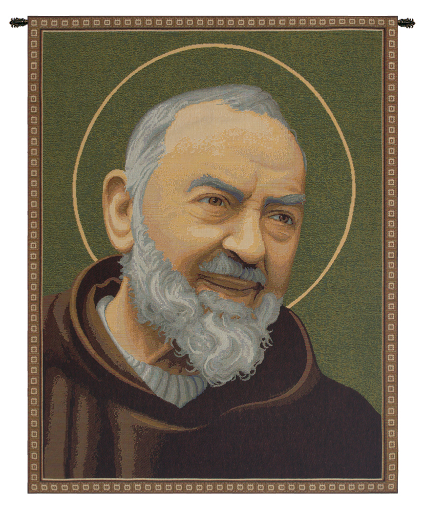 San Pio Father Pio Tapestry Pillow Cover 24x20 Inch Cotton Jacquard Woven Cushion Cover