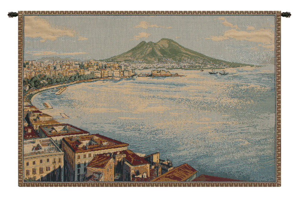 Alessia Cara Gulf of Naples Tapestry Wall Hanging 12x19 Inch Cotton Jacquard Woven Wall Tapestry