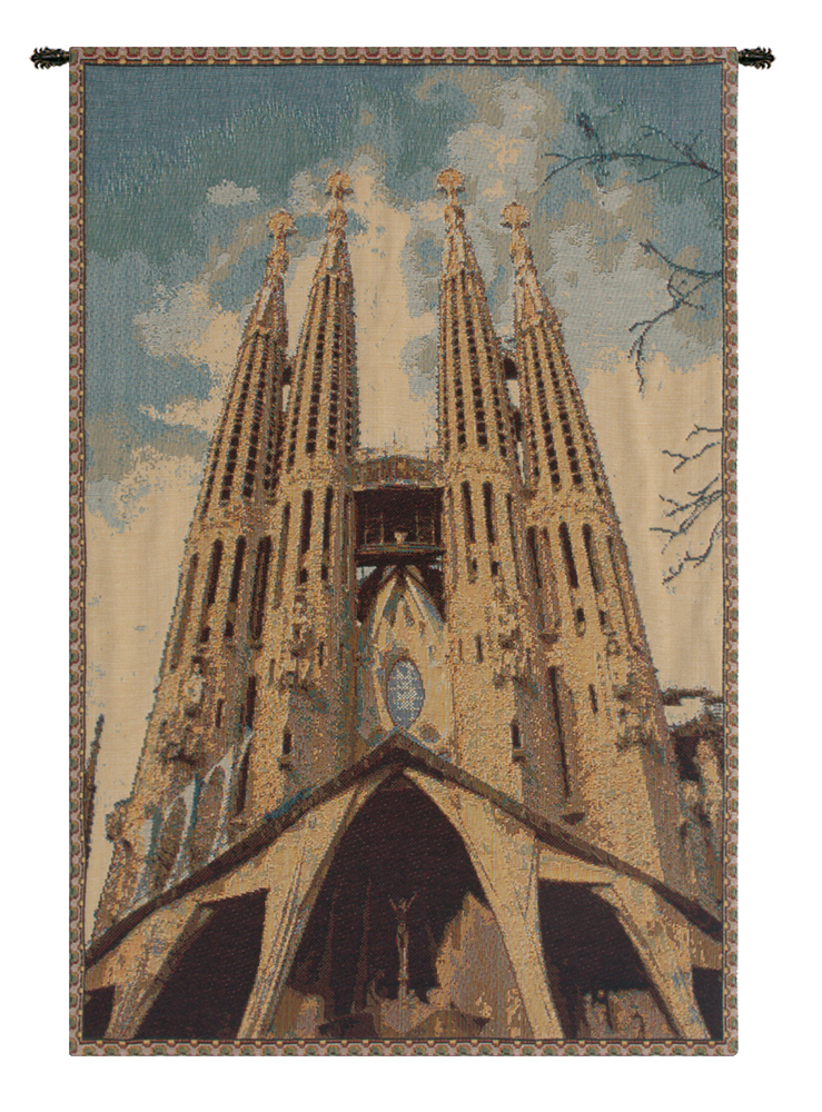 Antoni Gaudi The Holy Family Italian Tapestry Wall Hanging 19x12 Inch Cotton Jacquard Woven Wall Tapestry
