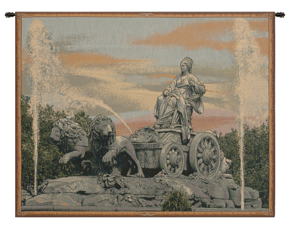 Alessia Cara Cibele Madrid Fountain Tapestry Wall Hanging 24 x 34 in Spanish Landmark Jacquard Woven Wall Decor
