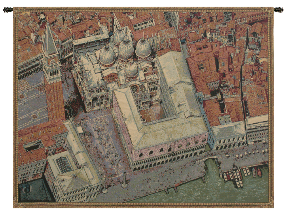 Alessia Cara Venice from Above Tapestry Wall Hanging 24 x 34 in Italian Cityscape Jacquard Woven Wall Decor