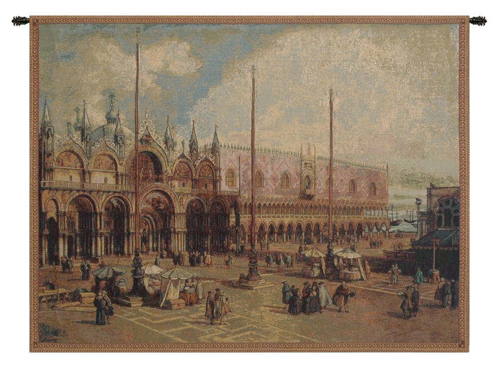 Alessia Cara Palazzo Ducale and San Marco Tapestry Wall Hanging 9 x 12 in Venice Italian Jacquard Woven Decor