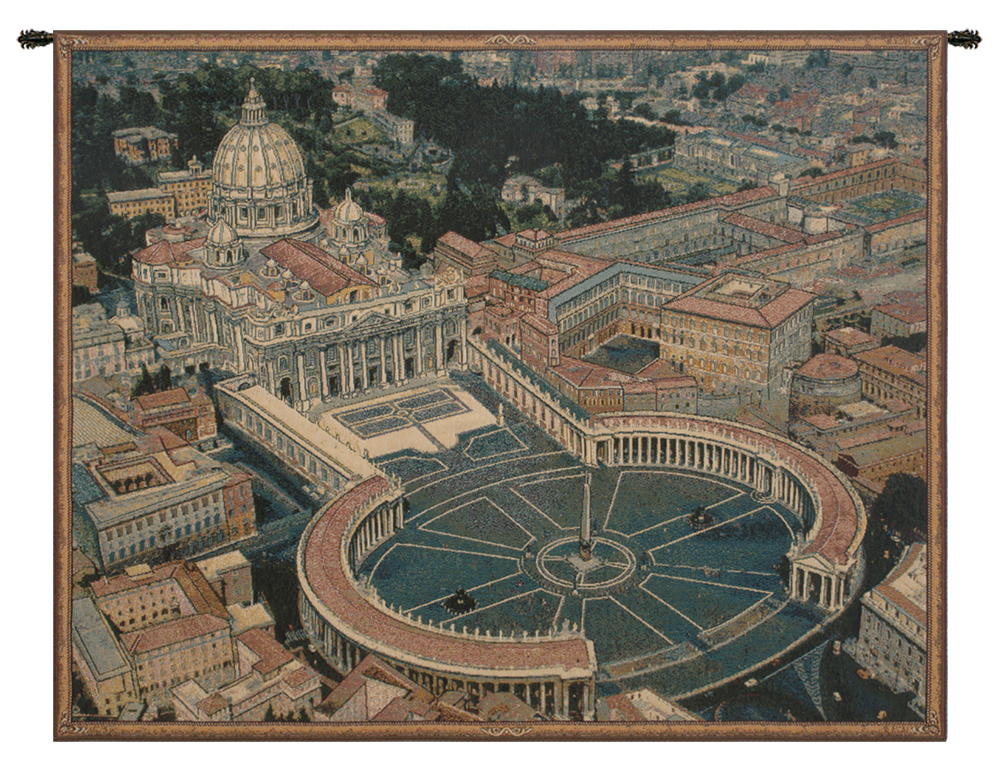 St. Peters Square Tapestry Pillow Cover Cotton Jacquard Woven Cushion Cover