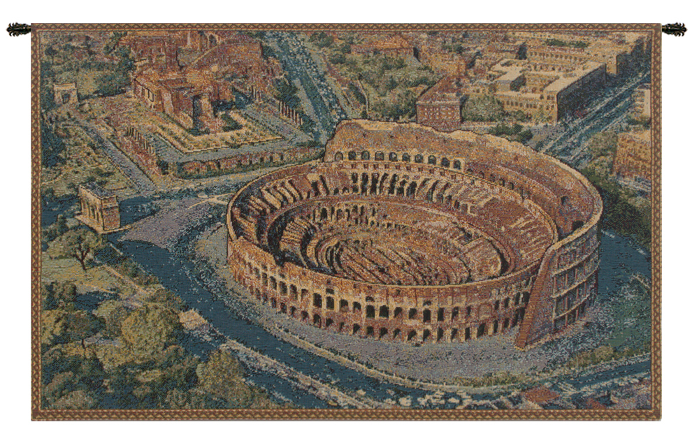 Alessia Cara The Coliseum Rome Italian Tapestry Wall Hanging 13x20 Inch Cotton Jacquard Woven Wall Tapestry