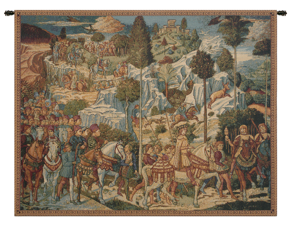 Pietro Perugino Chapel of the Magi Italian Tapestry Wall Hanging 12x19 Inch Cotton Jacquard Woven Wall Tapestry