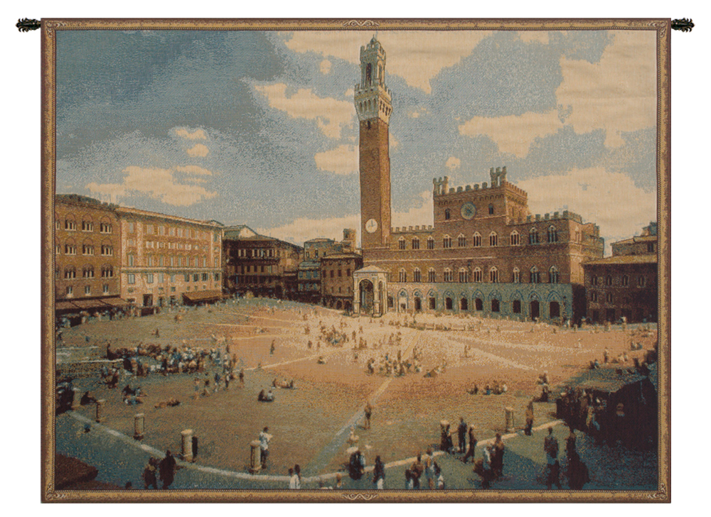 Alessia Cara Siena Square Tapestry Wall Hanging 12 x 19 in Tuscany Italian Cityscape Jacquard Woven Wall Decor