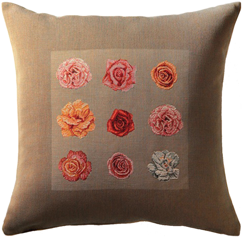 Roses French Tapestry Cushion Cover, French Throw Pillow Cover Gift, 19x19 in