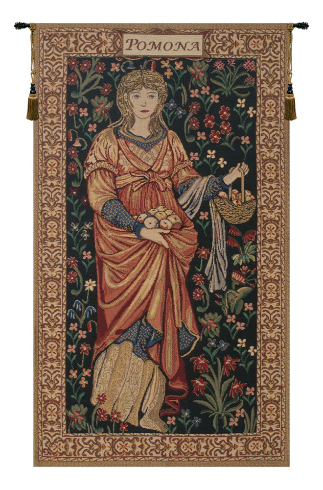 William Morris The Pomona Tapestry Wall Hanging 26 x 17 in Pre-Raphaelite Botanical Woman Jacquard Woven Wall Art