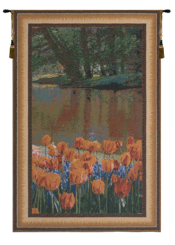 Keukenhof VII Belgian Tapestry Wall Hanging 34x22 Inch Cotton Jacquard Woven Wall Tapestry