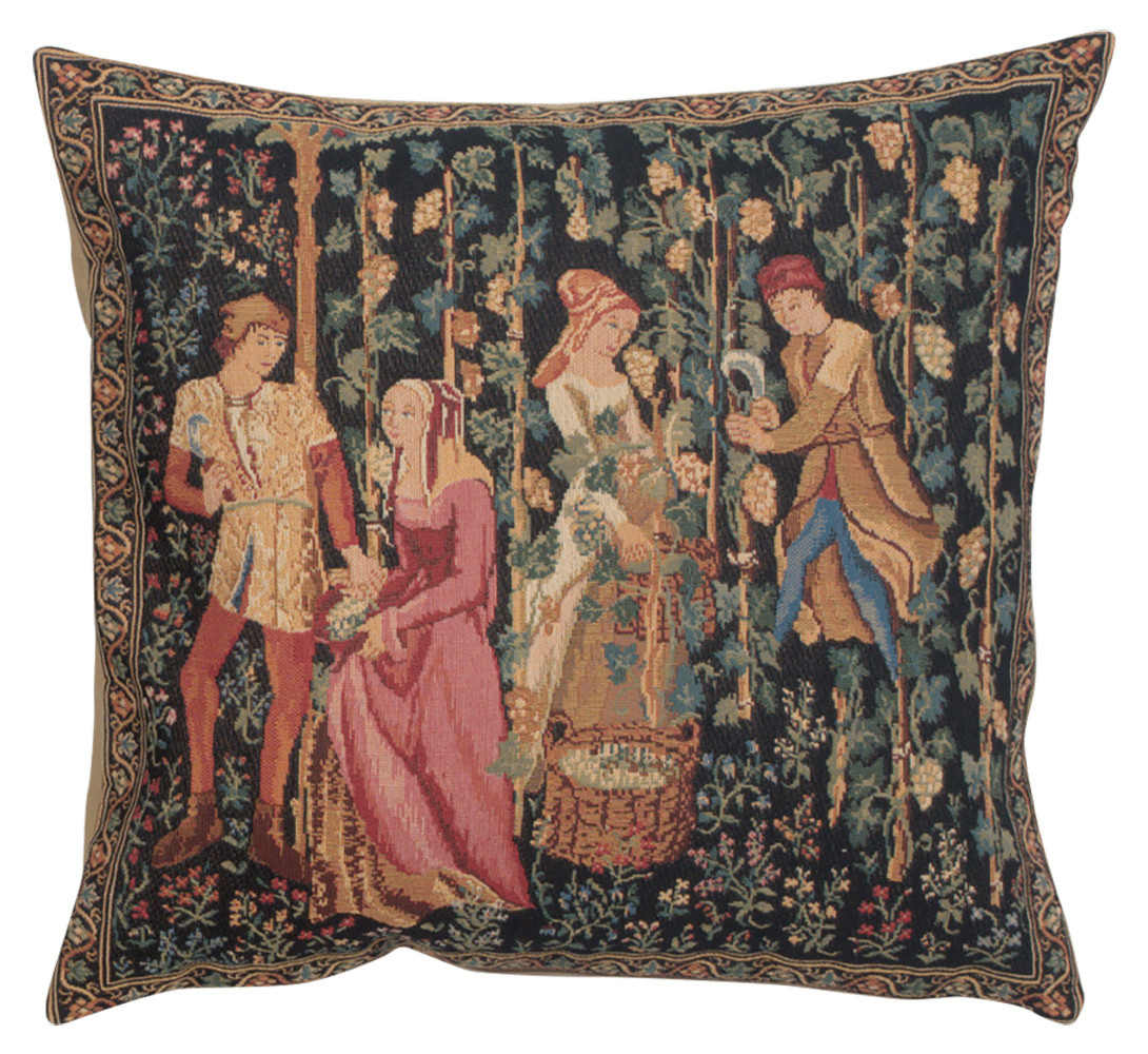 The Harvest Belgian Tapestry Pillow Cover 18x18 Inch Cotton Jacquard Woven Cushion Cover