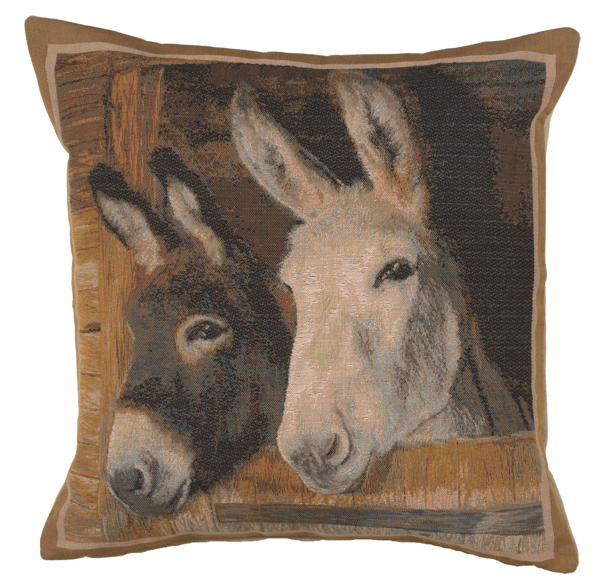 William Morris Donkeys Tapestry Pillow Cover 19x19 Inch Cotton Jacquard Woven Cushion Cover