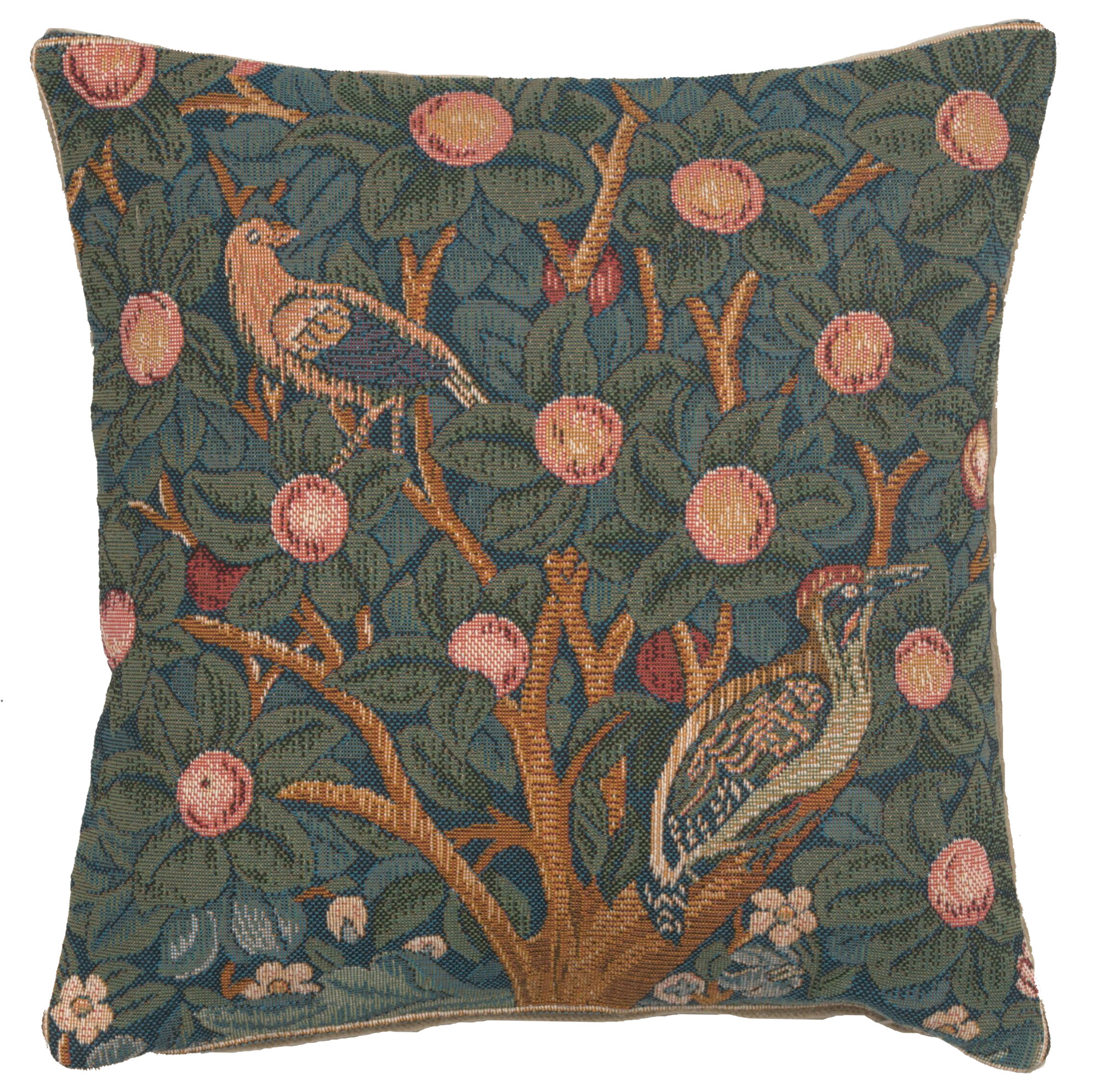 Le Pic Vert French Tapestry Pillow Cover 14x14 Cotton Jacquard Woven Cushion Cover