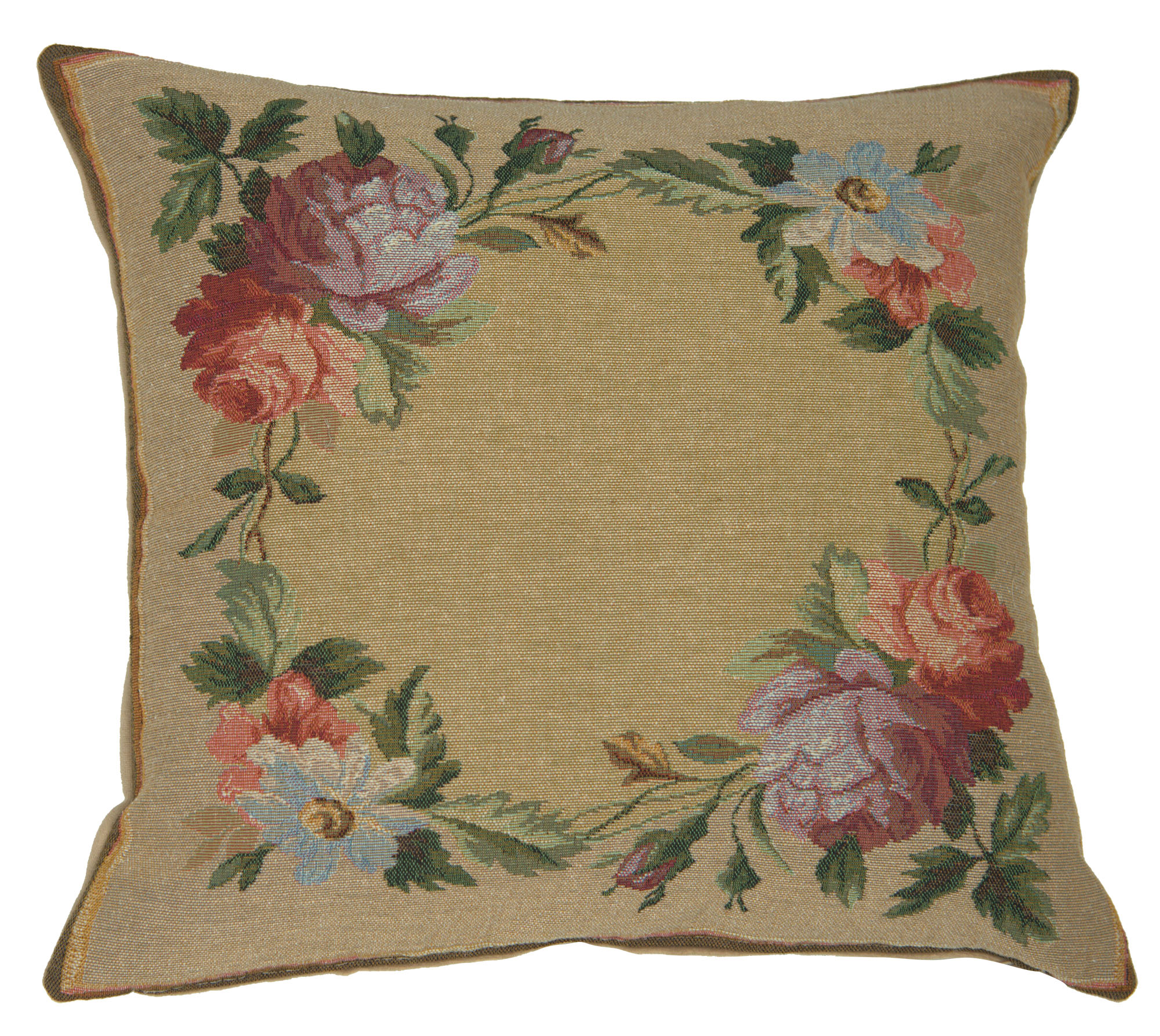 Floral Amboise I Tapestry Pillow Cover 19x19 Inch Cotton Jacquard Woven Cushion Cover