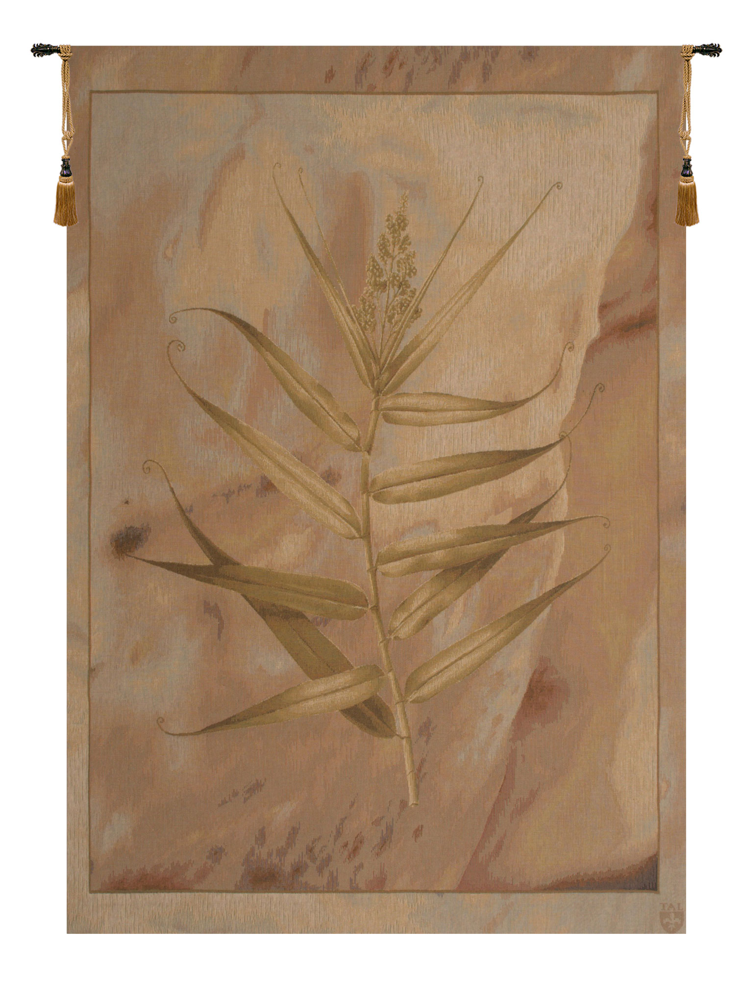Oriental Bamboo French Tapestry Wall Hanging 58 X 44 Inch Jacquard Woven Chinoiserie Botanical Wall Art