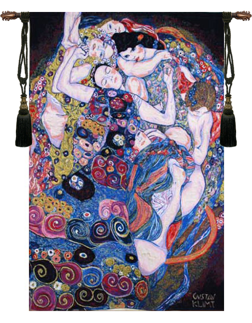 Gustav Klimt The Virgin European Tapestry Wall Hanging 40x28 Inch Cotton Jacquard Woven Wall Tapestry