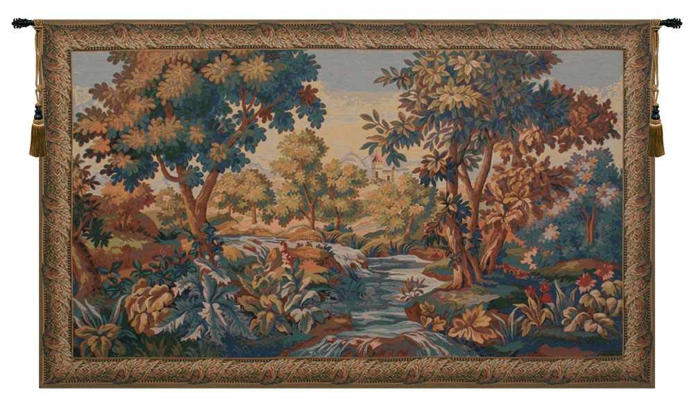 Verdure Aubusson Tapestry Wall Hanging 69 x 106 in French Forest Landscape Jacquard Woven Traditional Wall Art Home Decor