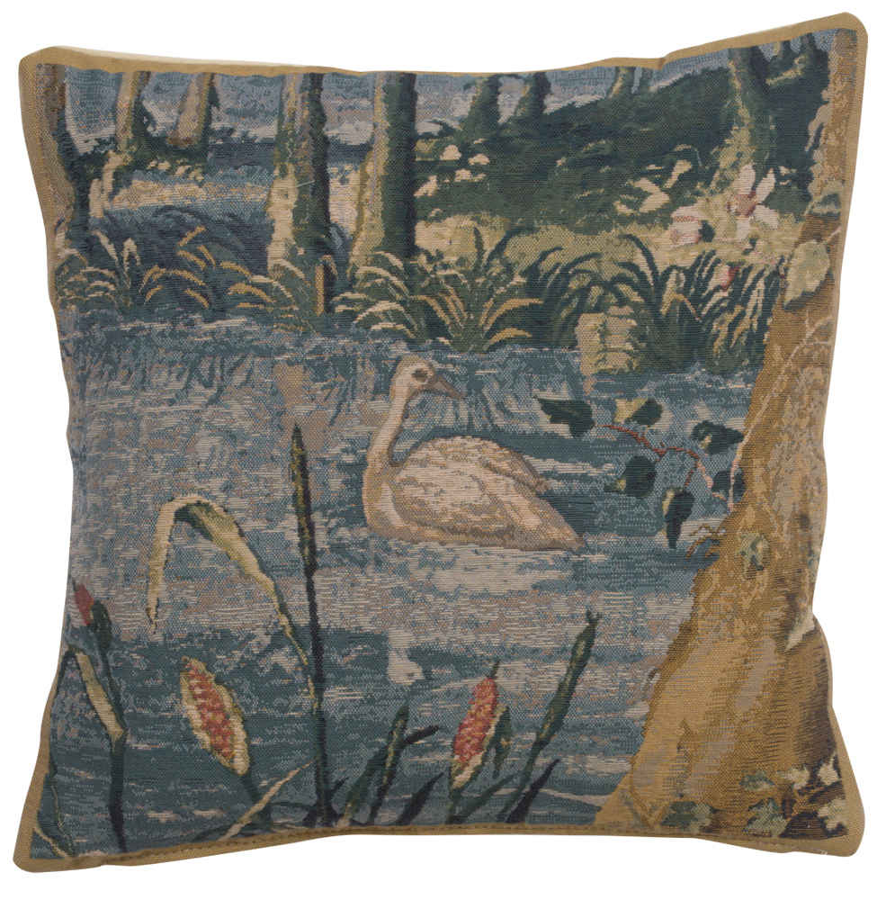 Wawel Forest Right Belgian Tapestry Pillow Cover 17x17 Inch Cotton Jacquard Woven Cushion Cover