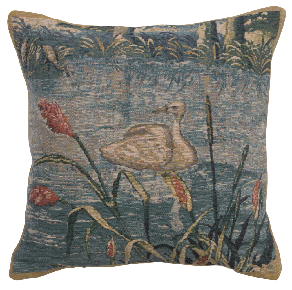 Wawel Forest Left Belgian Tapestry Pillow Cover 17x17 Inch Cotton Jacquard Woven Cushion Cover