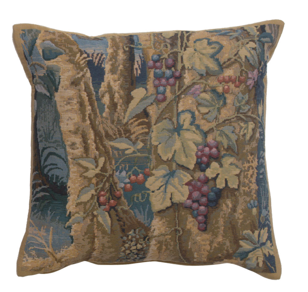 Wawel Timberland Grapes Belgian Tapestry Pillow Cover 17x17 Inch Cotton Jacquard Woven Cushion Cover