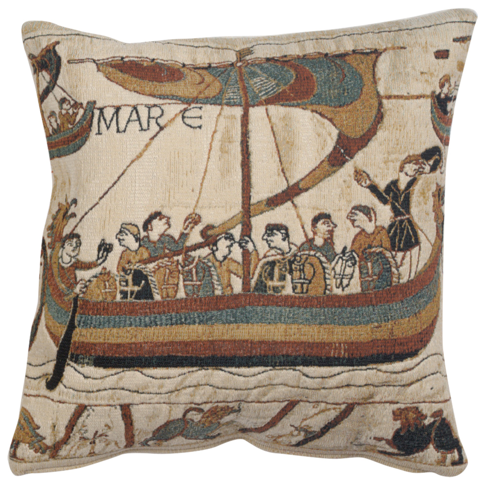 Navigio I Belgian Tapestry Pillow Cover 17x17 Inch Cotton Jacquard Woven Cushion Cover