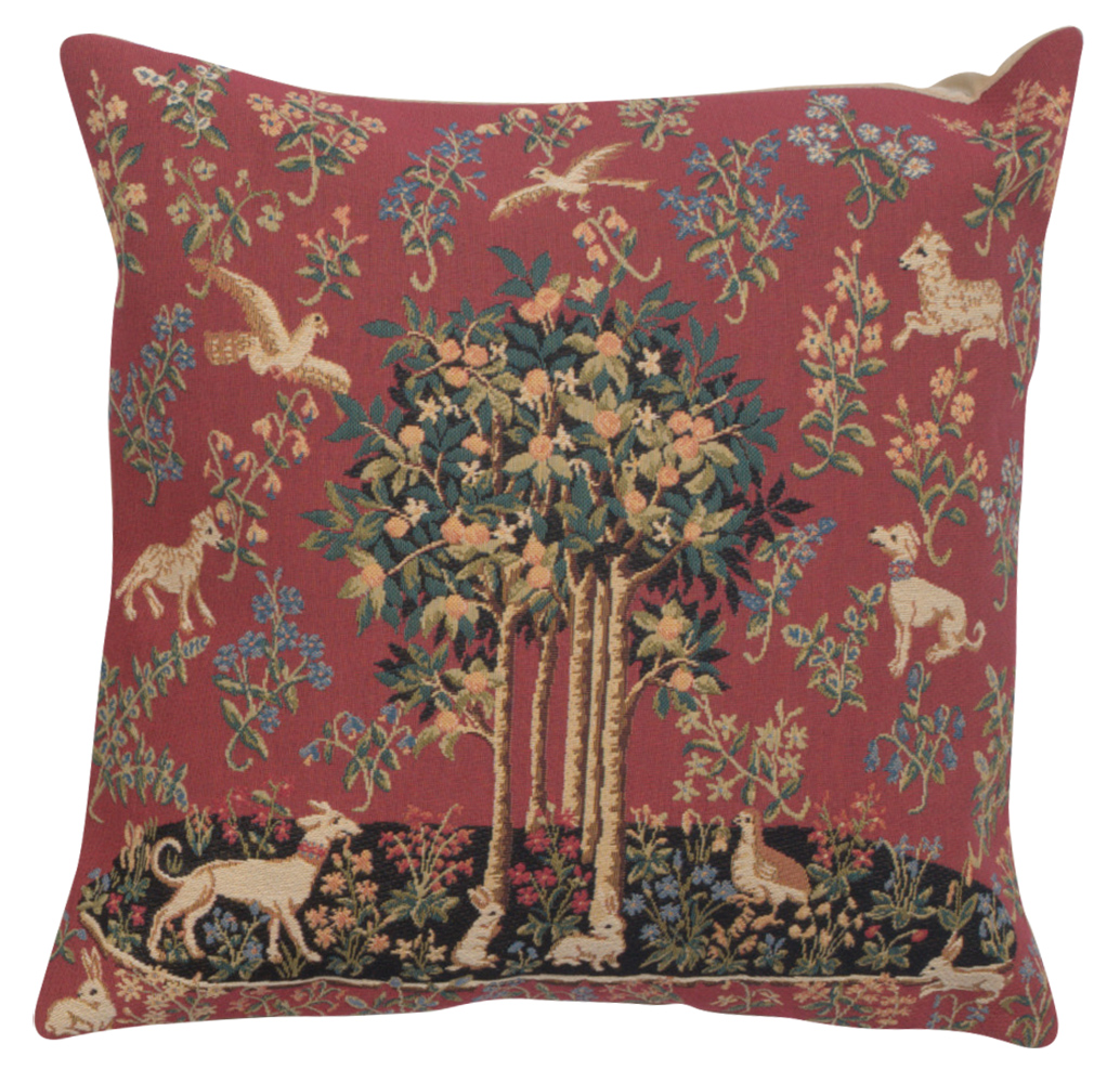 Medieval Vintage Unicorns I Tapestry Pillow Cover 18x18 Inch Cotton Jacquard Woven Cushion Cover