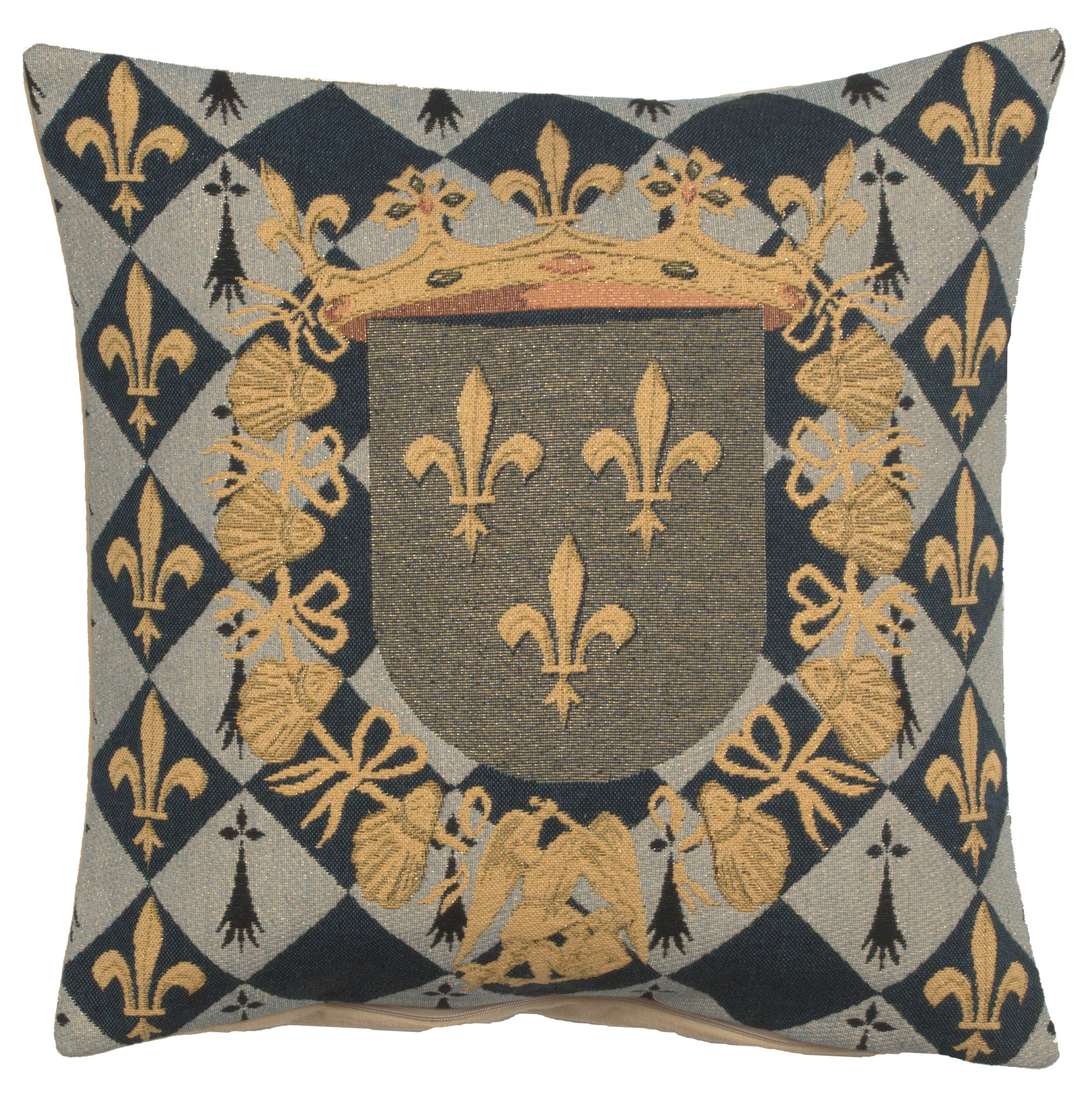 Medieval Crest I Tapestry Pillow Cover 18x18 Inch Cotton Jacquard Woven Cushion Cover