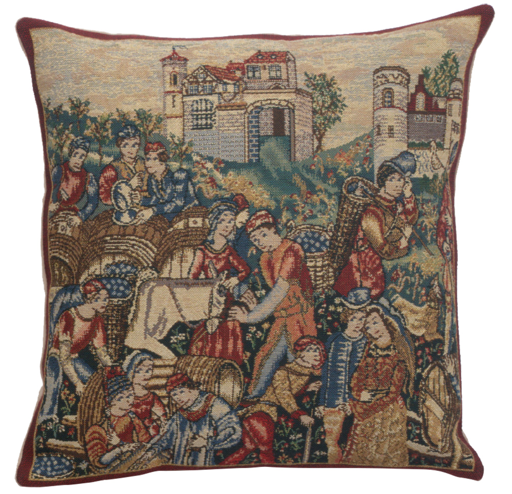 Winemerchants Belgian Tapestry Pillow Cover 16x16 Inch Cotton Jacquard Woven Cushion Cover