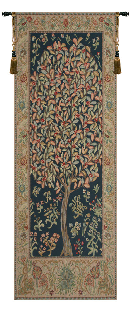William Morris The Pastel Tree Portiere Tapestry Wall Hanging 70 x 24 in Arts and Crafts Botanical Jacquard Woven Wall Art
