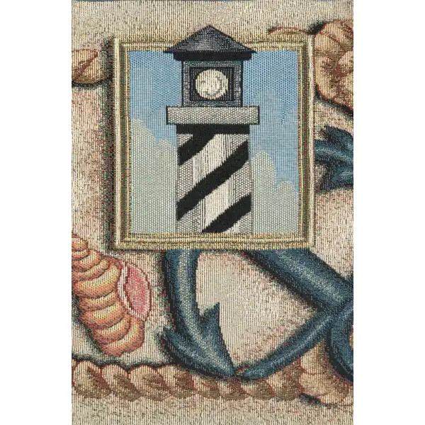 Light House and Sea Shells Small Blue Tassel