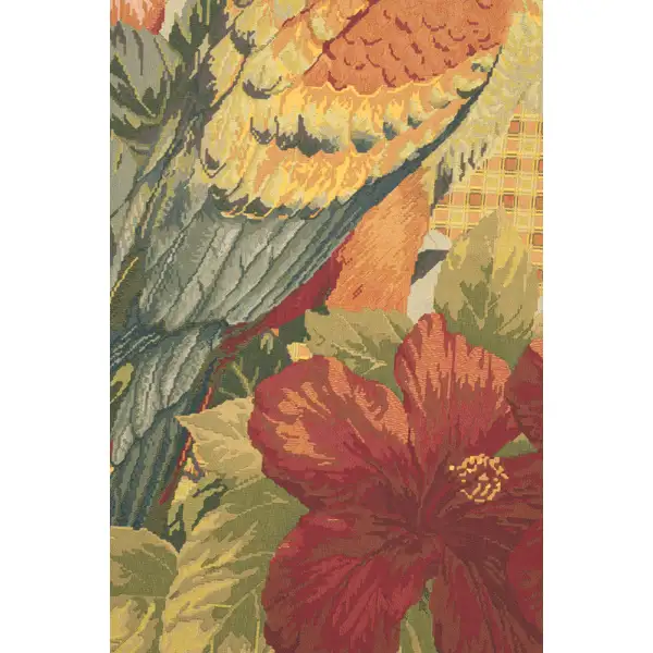 Floral Parrot with Squares