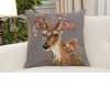 Forest Deer Grey European Cushion Cover | Close Up 1
