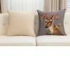 Forest Deer Grey European Cushion Cover | Close Up 5