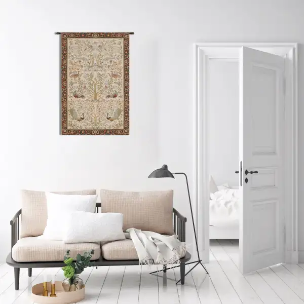 Tree and Birds in Cream