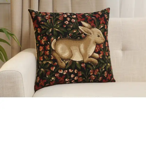 Medieval Rabbit with Flowers Running