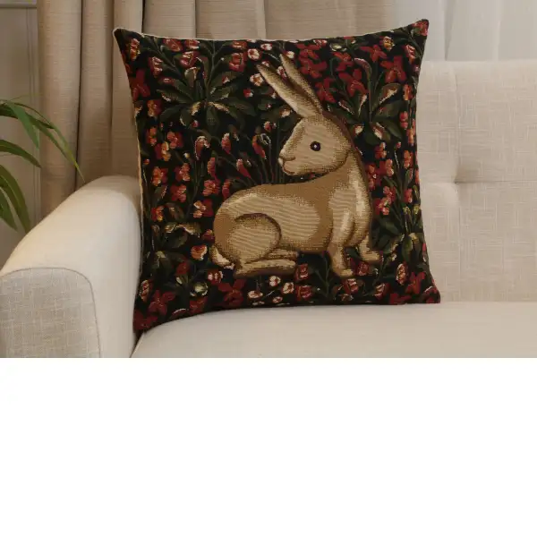 Medieval Rabbit with Flowers Sitting