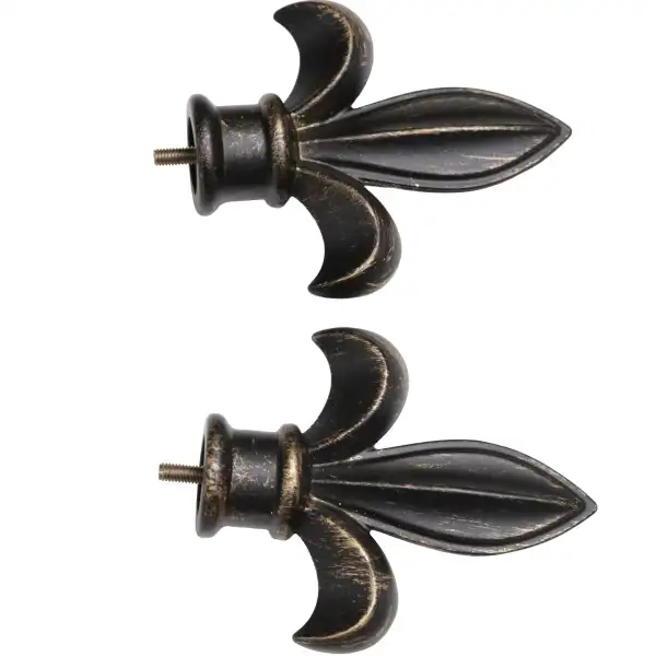 Fleur de Lys Antique Black Rod