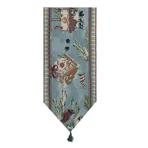Theres Snow Place Like Home Jacquard Woven Table Runner 64x12 Inch Christmas Dining Decor